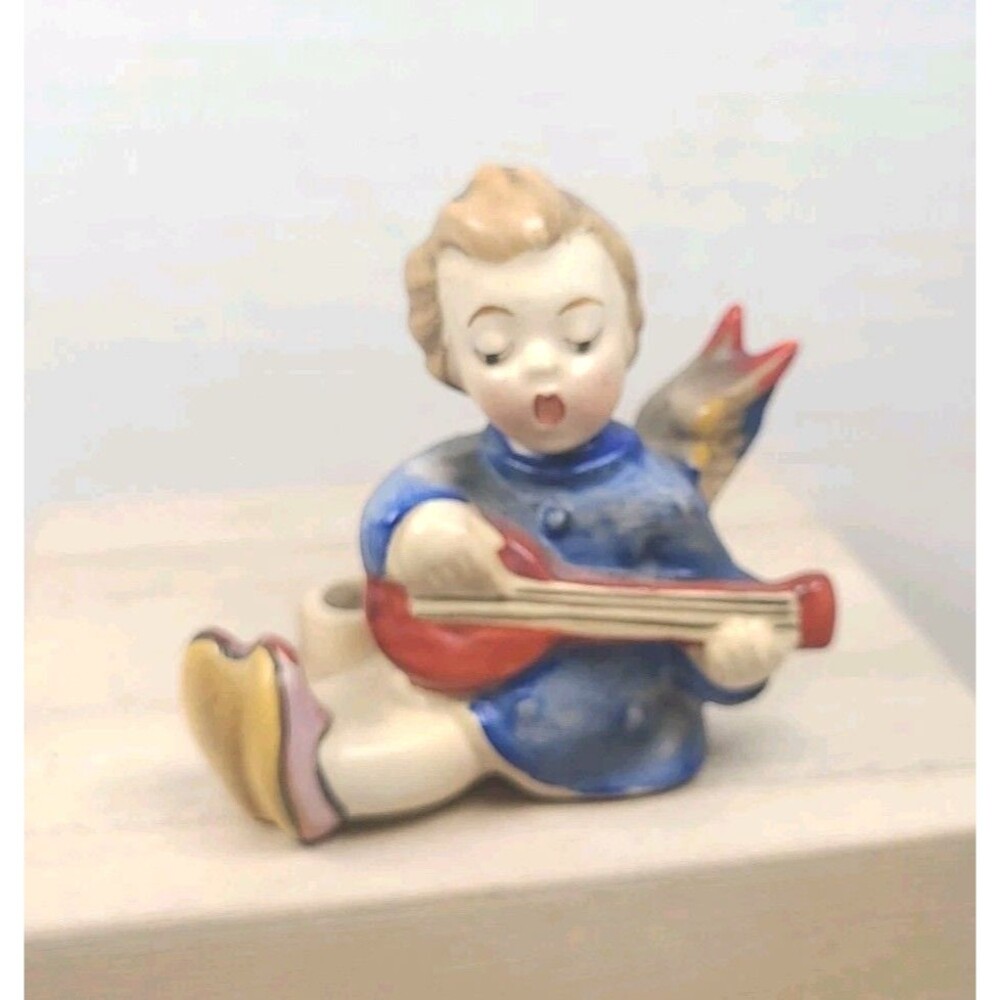 Vintage Hummel Figurine # 38 Candle Holder Angel Boy Lute